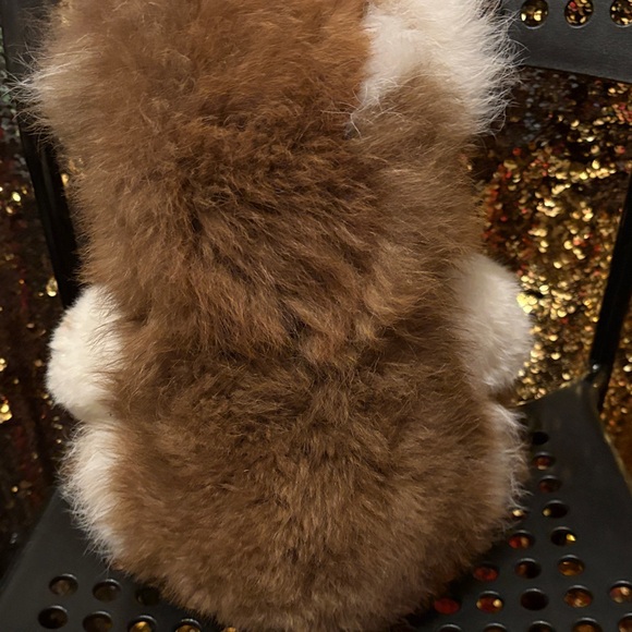 Brown and White Plush Alpaca Fur Bear - Picture 6 of 7